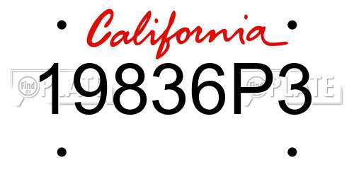 19836P3 California License Plate