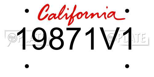 19871V1 California License Plate