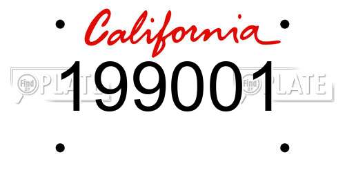 199001 California License Plate