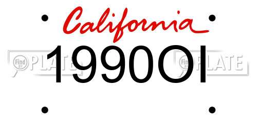 1990OI California License Plate