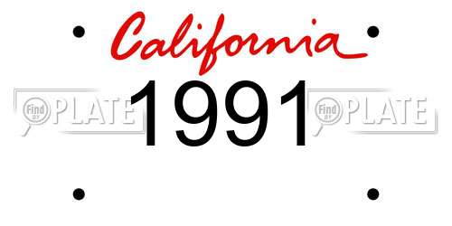 1991 California License Plate