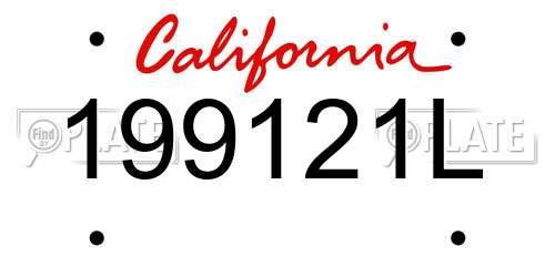 199121L California License Plate