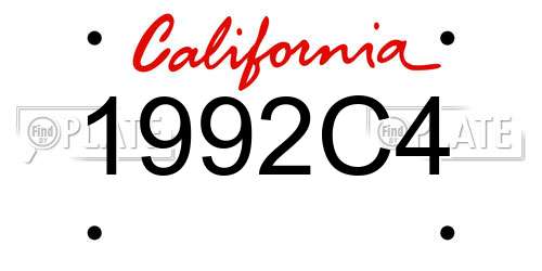 1992C4 California License Plate