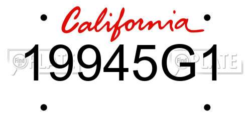 19945G1 California License Plate