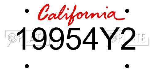 19954Y2 California License Plate