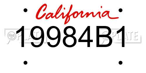19984B1 California License Plate