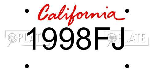 1998FJ California License Plate