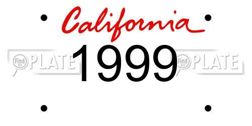 1999 California License Plate