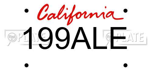 199ALE California License Plate