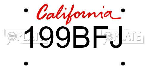 199BFJ California License Plate