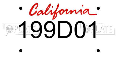 199D01 California License Plate