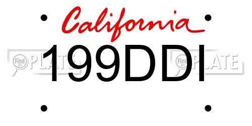 199DDI California License Plate