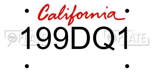 199DQ1 California License Plate