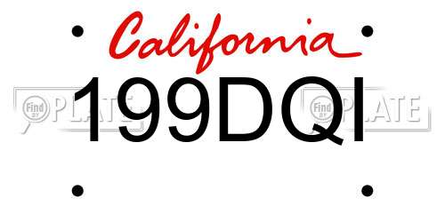 199DQI California License Plate