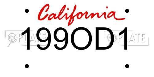 199OD1 California License Plate