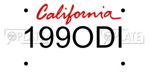 199ODI California License Plate