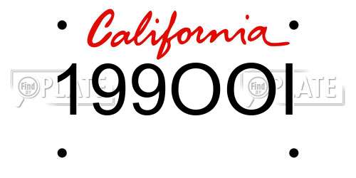 199OOI California License Plate