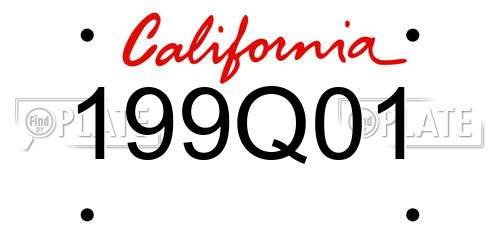 199Q01 California License Plate