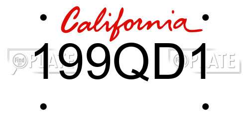 199QD1 California License Plate