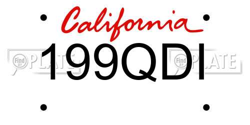 199QDI California License Plate
