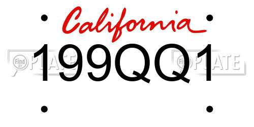 199QQ1 California License Plate
