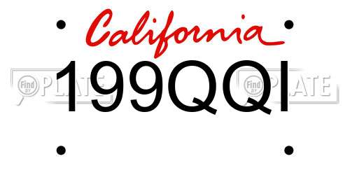 199QQI California License Plate