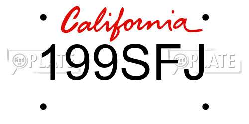 199SFJ California License Plate