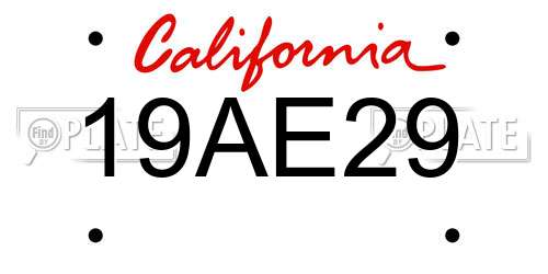 19AE29 California License Plate