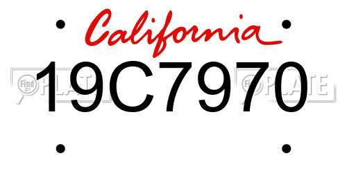 19C7970 California License Plate