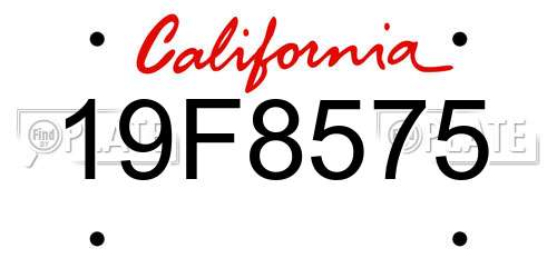 19F8575 California License Plate