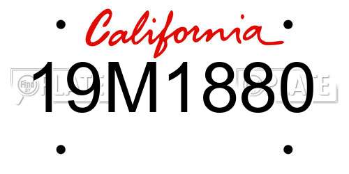 19M1880 California License Plate