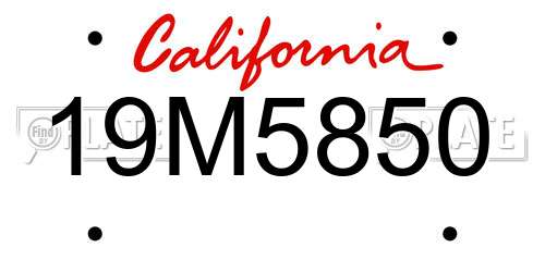 19M5850 California License Plate
