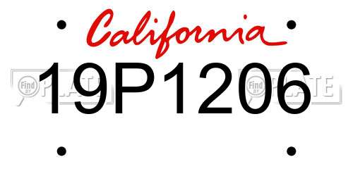 19P1206 California License Plate