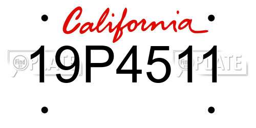 19P4511 California License Plate
