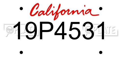 19P4531 California License Plate