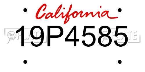 19P4585 California License Plate