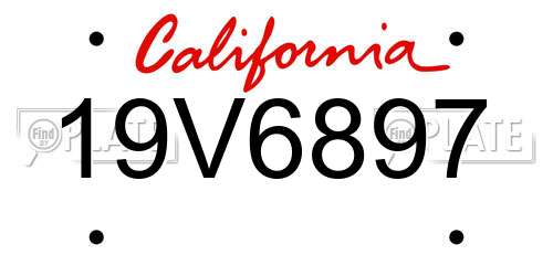 19V6897 California License Plate