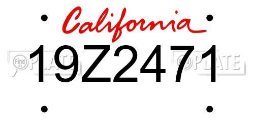 19Z2471 California License Plate