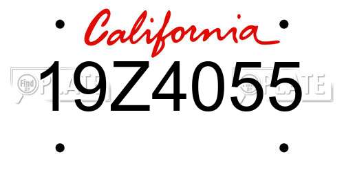 19Z4055 California License Plate