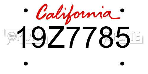 19Z7785 California License Plate