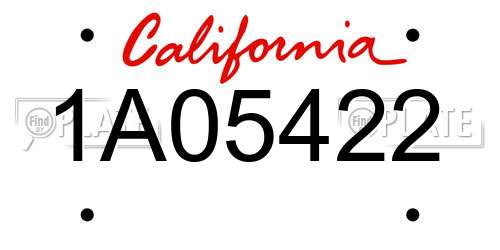1A05422 California License Plate