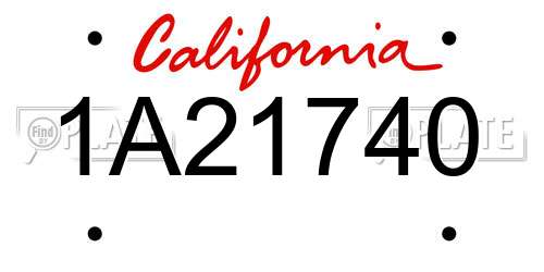 1A21740 California License Plate
