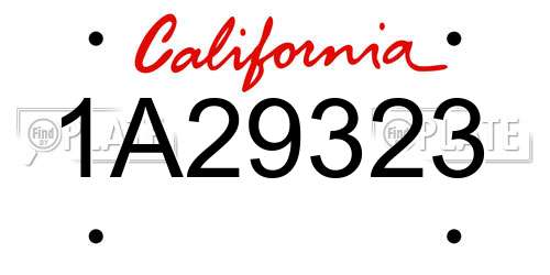 1A29323 California License Plate