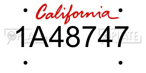 1A48747 California License Plate
