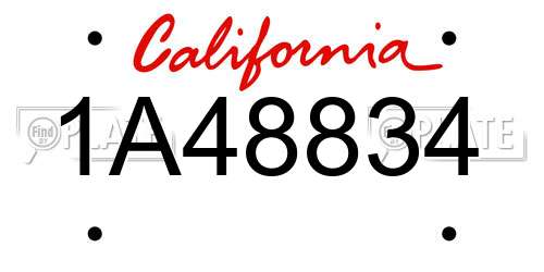 1A48834 California License Plate