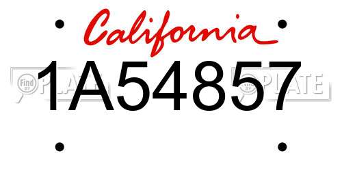 1A54857 California License Plate