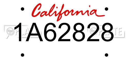 1A62828 California License Plate