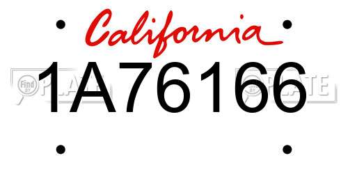 1A76166 California License Plate