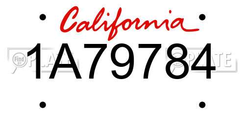 1A79784 California License Plate