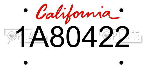 1A80422 California License Plate